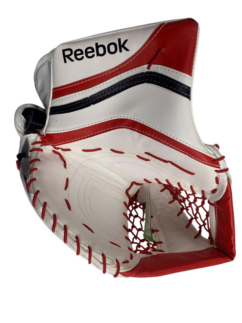 Vist Large View of Product Image Which is Used Reebok XLT 28 Intermediate Goalie Catcher White/Black/Red