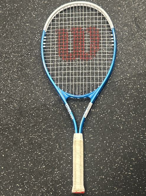 Vist Large View of Product Image Which is Used Wilson ULTRA XL 112 Adult Tennis Racquet Carolina Blue 3 3/8"