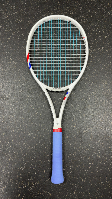 Vist Large View of Product Image Which is Used Tecnifibre T-FIGHT Adult Tennis Racquet White 4 1/4"