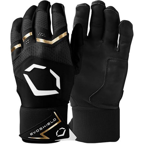 Vist Large View of Product Image Which is New EVOSHIELD CARBYNE BLACK YOUTH L BATTING GLOVES