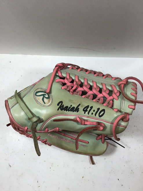 Vist Large View of Product Image Which is Used Rawlings PROS208-4 BB/SB Glove RH Throw Pink 12 1/2"