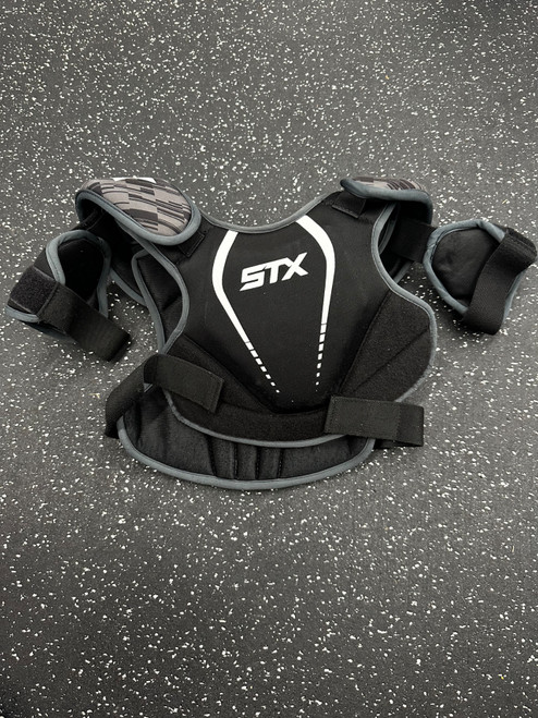 Vist Large View of Product Image Which is Used STX STALLION 75 Lacrosse Shoulder Pads Black SM