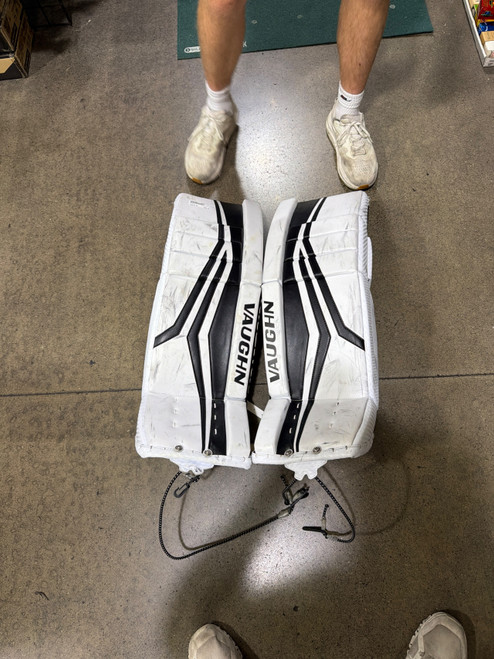 Vist Large View of Product Image Which is Used Vaughn VELOCITY Goalie Leg Pads Inter White 31"