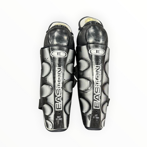 Vist Large View of Product Image Which is Used Easton UL Senior Shin Guards Black 15"