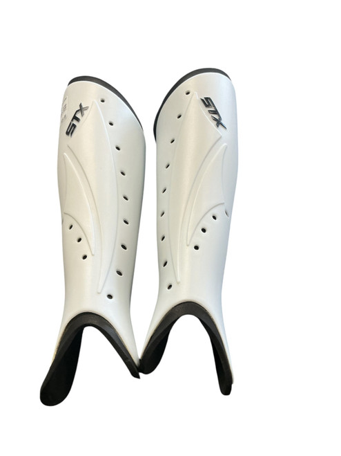 Vist Large View of Product Image Which is Used STX HINDER FIELD SHIN GUARDS FH Shin Guards White 13 1/2"