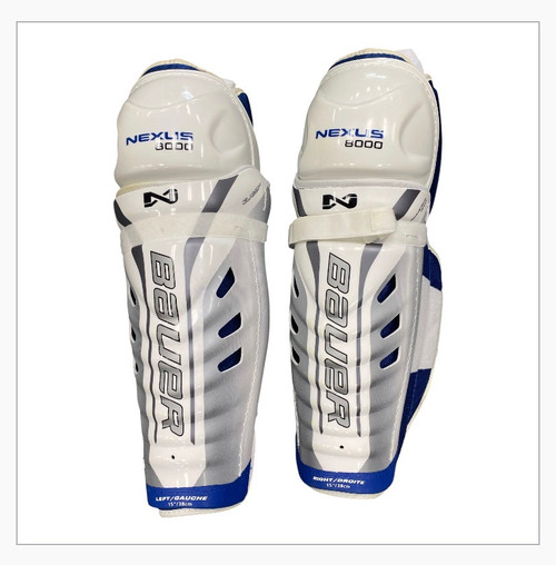 Vist Large View of Product Image Which is Used Bauer BAUER  NEXUS 8000 Senior Shin Guards White 15"