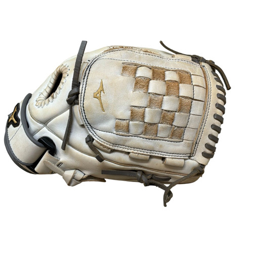 Vist Large View of Product Image Which is Used Mizuno MVP PRIME BB/SB Glove RH Throw White 12"