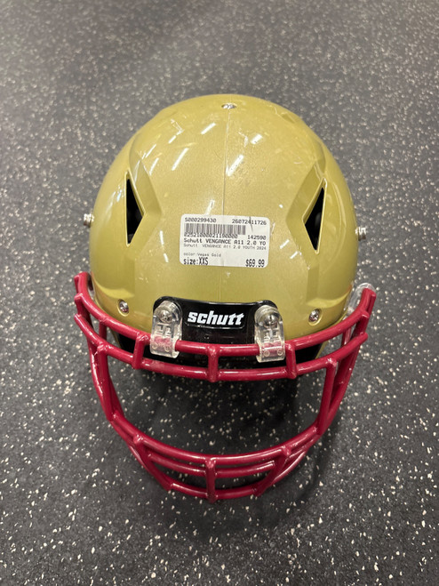 Vist Large View of Product Image Which is Used Schutt VENGANCE A11 2.0 YOUTH 2024 FB Helmet Vegas Gold XXS