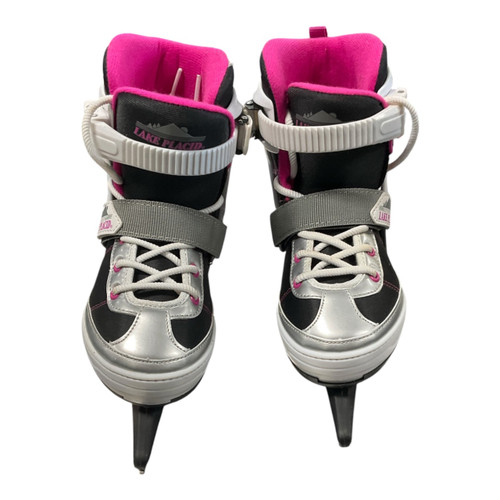 Vist Large View of Product Image Which is Used Lake Placid ADJ 1-4 Girls Softboot Skate Black Adjustable
