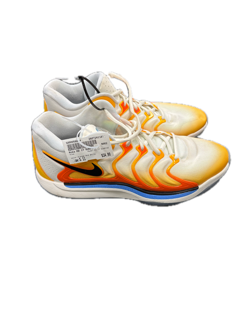 Vist Large View of Product Image Which is Used Nike KD 17 SUNRISE Basketball Shoes M Orange And White Senior 11