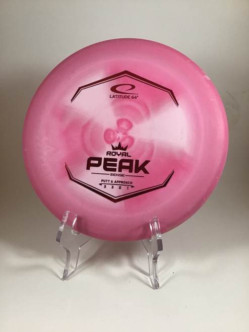 Vist Large View of Product Image Which is Used Latitude 64 ROYAL SENSE PEAK Disc Golf Putter Pink 175g