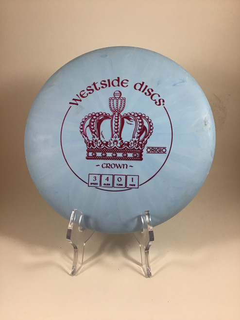 Vist Large View of Product Image Which is Used Westside ORIGIO CROWN Disc Golf Putter Royal Blue 176g