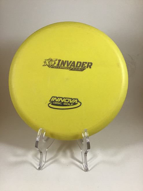 Vist Large View of Product Image Which is Used Innova XT INVADER Disc Golf Putter Yellow 174g