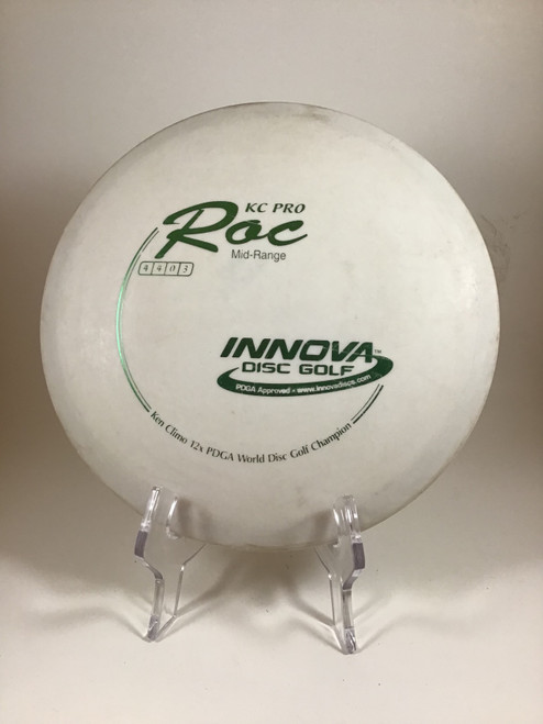 Vist Large View of Product Image Which is Used Innova KC PRO ROC Disc Golf Mid Range White 180g