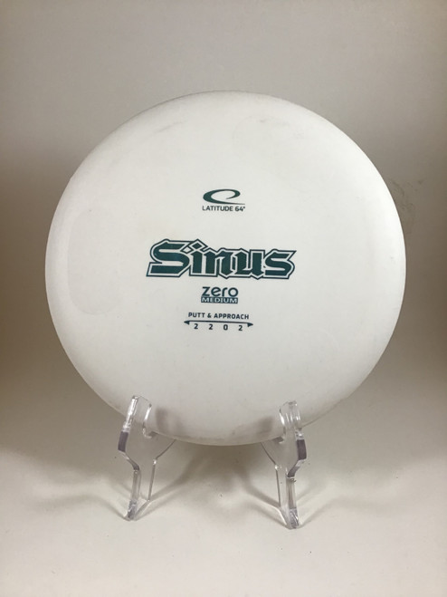 Vist Large View of Product Image Which is Used Latitude 64 ZERO MED SINUS Disc Golf Putter White 174g