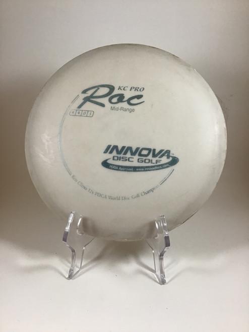 Vist Large View of Product Image Which is Used Innova KC PRO ROC Disc Golf Mid Range White 178g