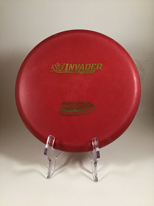 Vist Large View of Product Image Which is Used Innova XT INVADER Disc Golf Putter Red 175g