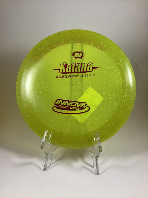 Vist Large View of Product Image Which is Used Innova CHAMPION MF KATANA Disc Golf Driver Neon Green 167g