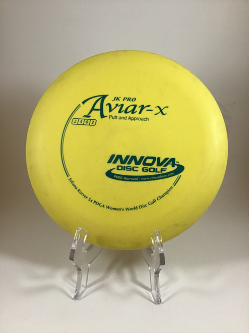 Vist Large View of Product Image Which is Used Innova JK PRO AVIAR-X Disc Golf Putter Yellow 175g