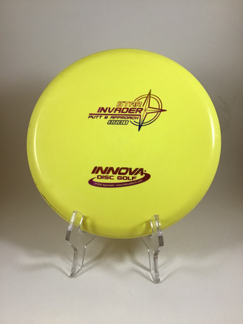 Vist Large View of Product Image Which is Used Innova STAR INVADER Disc Golf Putter Yellow 174g