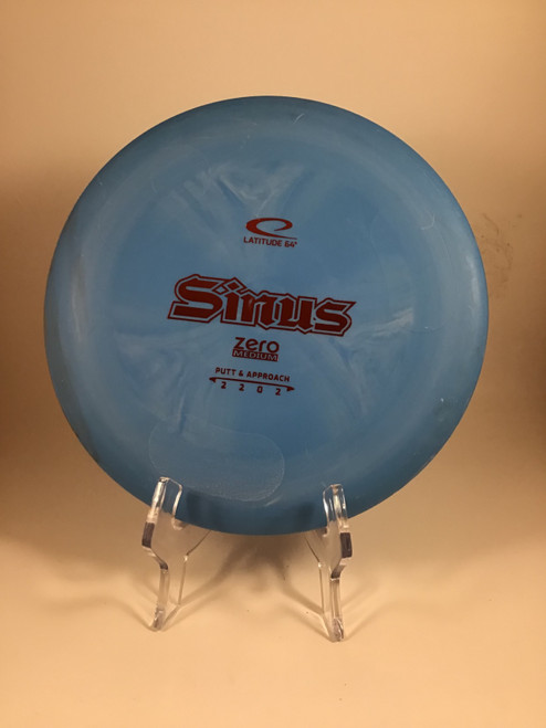 Vist Large View of Product Image Which is Used Latitude 64 ZERO MED SINUS Disc Golf Putter Royal Blue 174g