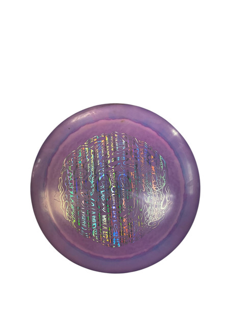Vist Large View of Product Image Which is Used Discraft ESP NUKE 2023 LEDGESTONE Disc Golf Driver Purple 164g