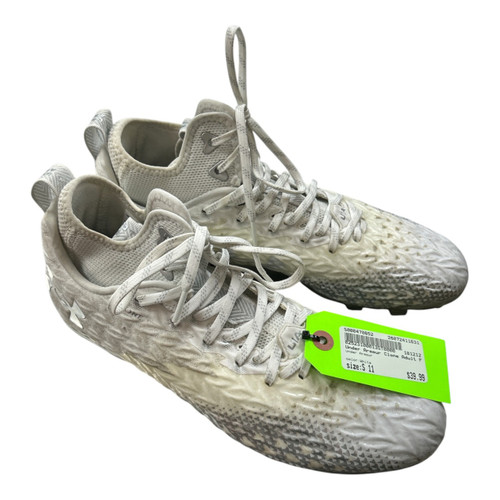 Vist Large View of Product Image Which is Used Under Armour Adult FB Cleats White Senior 11