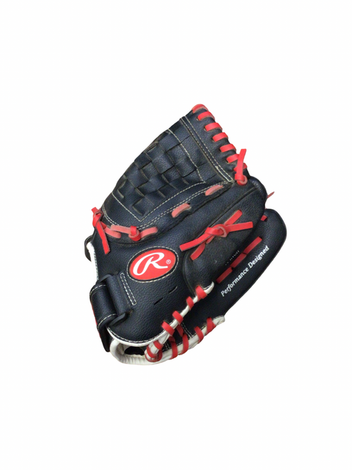 Vist Large View of Product Image Which is Used Rawlings PLAYER SERIES BB/SB Glove RH Throw Black 11"