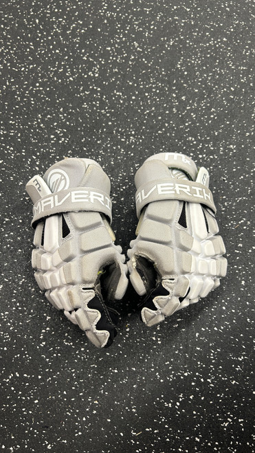 Vist Large View of Product Image Which is Used Maverik MX Lacrosse Gloves Mens Grey 10"
