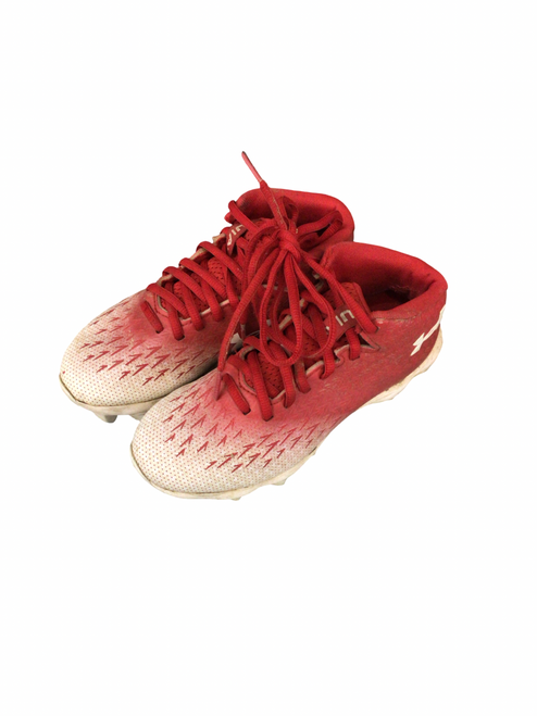 Vist Large View of Product Image Which is Used Under Armour Jr FB Cleats Red Junior 04