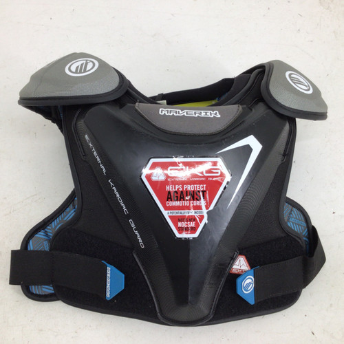 Vist Large View of Product Image Which is Used Maverik CHARGER JR LG SHOULDER PADS Lacrosse Shoulder Pads Black LG