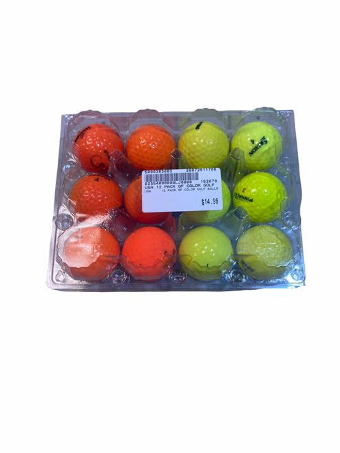 Vist Large View of Product Image Which is Used USA 12 PACK OF COLOR GOLF BALLS 12 Pack - Golf Balls