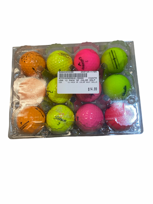 Vist Large View of Product Image Which is Used USA 12 PACK OF COLOR GOLF BALLS 12 Pack - Golf Balls