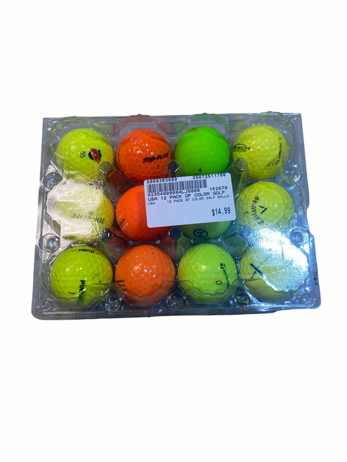 Vist Large View of Product Image Which is Used USA 12 PACK OF COLOR GOLF BALLS 12 Pack - Golf Balls