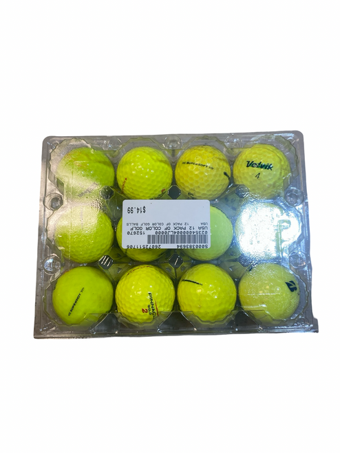 Vist Large View of Product Image Which is Used USA 12 PACK OF COLOR GOLF BALLS 12 Pack - Golf Balls