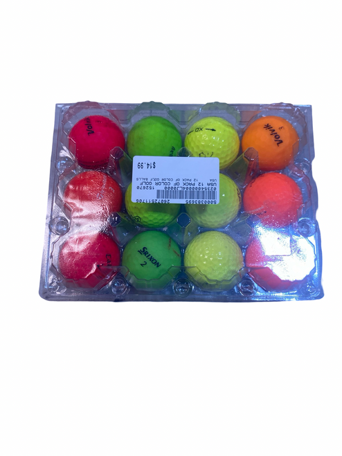 Vist Large View of Product Image Which is Used USA 12 PACK OF COLOR GOLF BALLS 12 Pack - Golf Balls