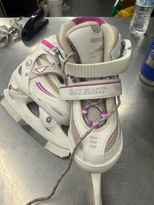 Vist Large View of Product Image Which is Used Lake Placid ADJUSTABLE 10-13 Girls Figure Skate White Adjustable