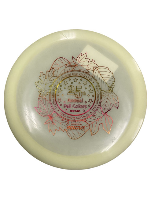 Vist Large View of Product Image Which is Used Innova GLOW CHAMP FIREBIRD Disc Golf Driver White 175g