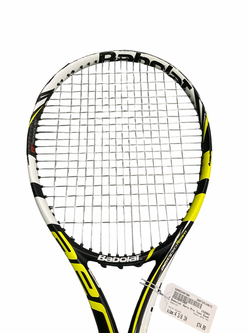 Vist Large View of Product Image Which is Used Babolat AERO PRO Adult Tennis Racquet Black 4 3/8"