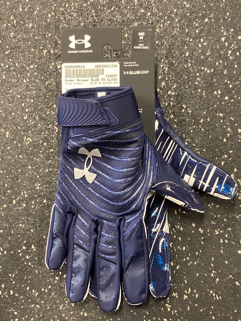 Vist Large View of Product Image Which is Used Under Armour BLUR FB GLOVES NEW FB Gloves Navy Blue MD