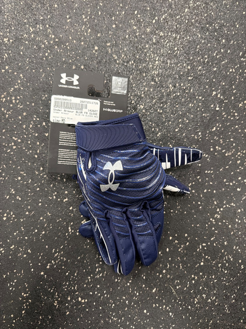 Vist Large View of Product Image Which is Used Under Armour BLUR FB GLOVES NEW FB Gloves Navy Blue MD