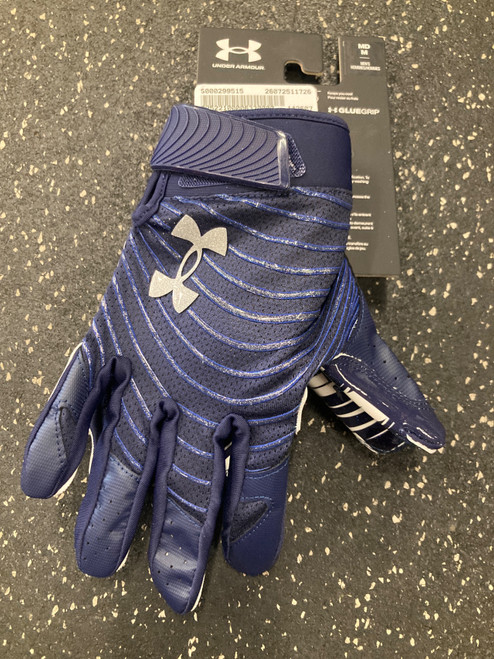 Vist Large View of Product Image Which is Used Under Armour BLUR FB GLOVES NEW FB Gloves Navy Blue MD