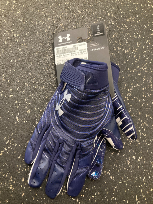 Vist Large View of Product Image Which is Used Under Armour BLUR FB GLOVES NEW FB Gloves Navy Blue LG