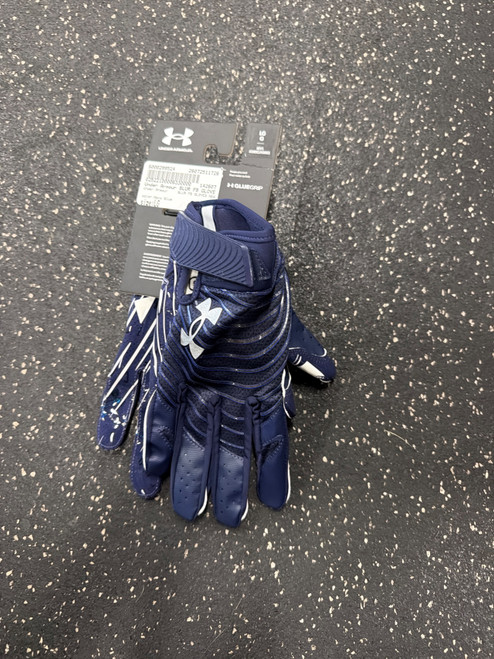 Vist Large View of Product Image Which is Used Under Armour BLUR FB GLOVES NEW FB Gloves Navy Blue LG
