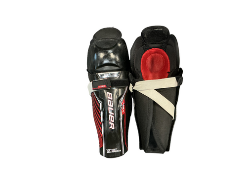 Vist Large View of Product Image Which is Used Bauer NSX Junior Shin Guards Black 10"