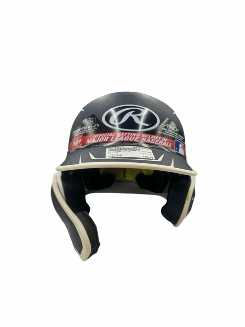 Vist Large View of Product Image Which is Used Rawlings MACH Batting Helmet No Mask Navy Blue S/M