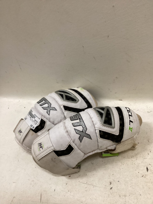 Vist Large View of Product Image Which is Used STX CELL V 360+ Lacrosse Arm Pads/Guards White MD