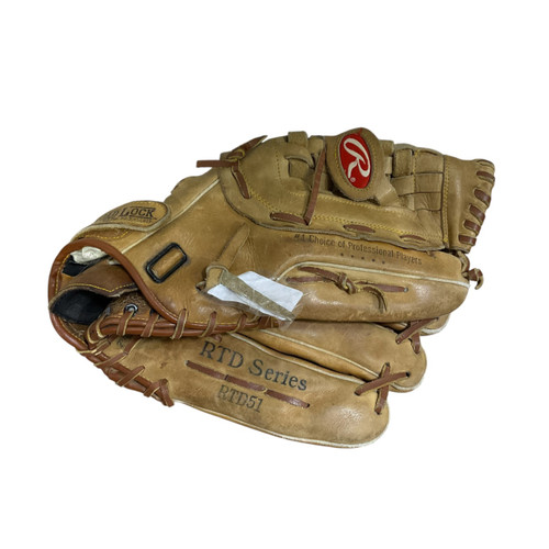 Vist Large View of Product Image Which is Used Rawlings RTD51 BB/SB Glove RH Throw Brown 13 1/2"