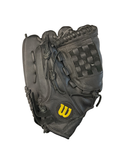 Vist Large View of Product Image Which is Used Wilson A500 12 BB/SB Glove LH Throw Black 12"