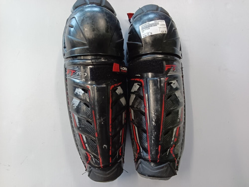 Vist Large View of Product Image Which is Used CCM FT440 Junior Shin Guards Black 12"